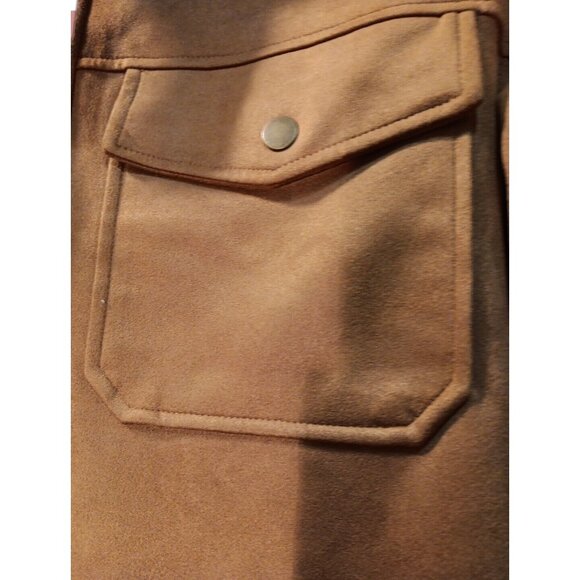 Frye Men's Faux Suede‎ Shirt Jacket, Shacket, SNAP Closure, Toffee Nwt XL - Picture 3 of 11